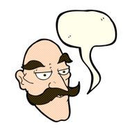 cartoon old man face with speech bubble N5