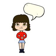 cartoon happy woman with speech bubble N127