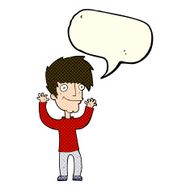 cartoon man waving arms with speech bubble N5