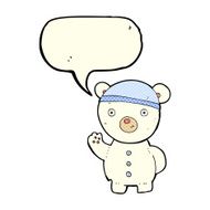 cartoon polar bear cub with speech bubble N41