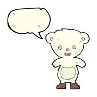 cartoon polar bear cub with speech bubble N42