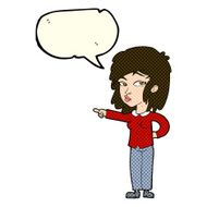cartoon woman pointing with speech bubble N108