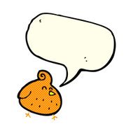 cartoon bird with speech bubble N158