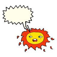 cartoon sad sun with speech bubble N5
