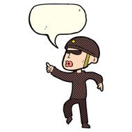 cartoon man in bike helmet pointing with speech bubble N5