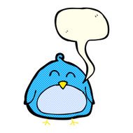 funny cartoon bird with speech bubble N65