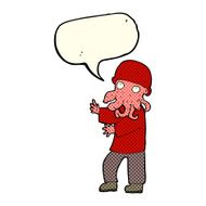 cartoon alien man with speech bubble N5