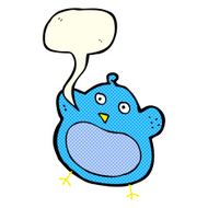 cartoon fat bird with speech bubble N23