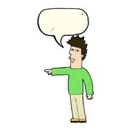 cartoon man pointing with speech bubble N96