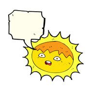 cartoon sun with speech bubble N9