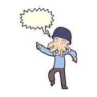 cartoon alien man dancing with speech bubble N5