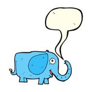 cartoon baby elephant with speech bubble N5