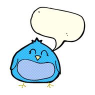 cartoon fat bird with speech bubble N24