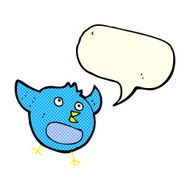 cartoon happy bird with speech bubble N22