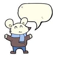 cartoon mouse with speech bubble N6