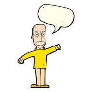 cartoon angry old man with speech bubble N69