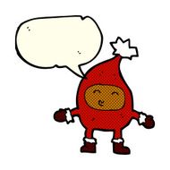 cartoon funny christmas character with speech bubble N3