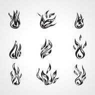 vector fire design logo element