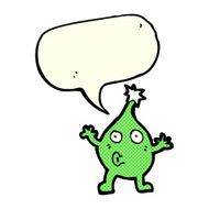 funny cartoon creature with speech bubble N3