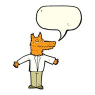 cartoon wolf with speech bubble N9