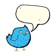 cartoon bird with speech bubble N160