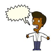 cartoon screaming man with speech bubble N5