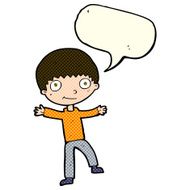 Cartoon happy boy with speech bubble N114