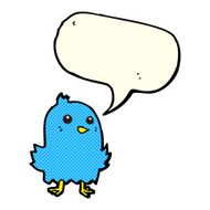 cartoon bird with speech bubble N162