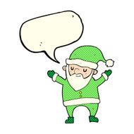 cartoon dancing santa with speech bubble N5