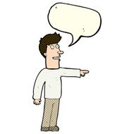 cartoon man pointing with speech bubble N98
