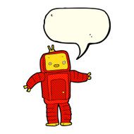 cartoon robot with speech bubble N89