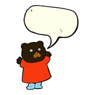 funny cartoon black bear with speech bubble N11