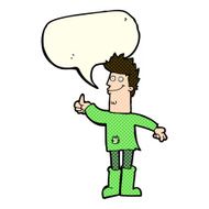 cartoon positive thinking man in rags with speech bubble N5