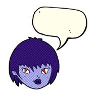 cartoon vampire girl face with speech bubble N6