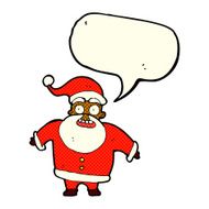 cartoon shocked santa claus with speech bubble N6