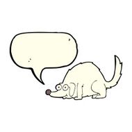 cartoon happy dog with speech bubble N38