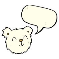 cartoon happy polar bear face with speech bubble N3