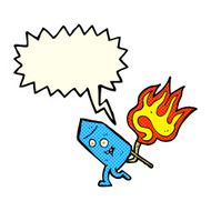 cartoon funny firework character with speech bubble N11