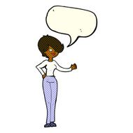cartoon woman waving with speech bubble N172