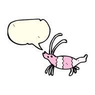 cartoon shrimp with speech bubble N17