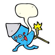 cartoon funny firework character with speech bubble N12