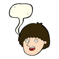 cartoon happy male face with speech bubble N11