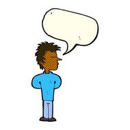 cartoon man ignoring with speech bubble N6