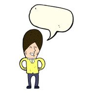 cartoon happy man with speech bubble N226