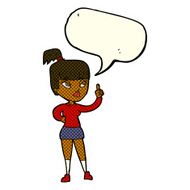 cartoon attractive girl with idea speech bubble N5