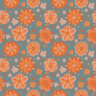 doodle flowers seamless kids pattern