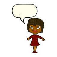 cartoon girl shrugging shoulders with speech bubble N16
