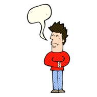 cartoon nervous man with speech bubble N69