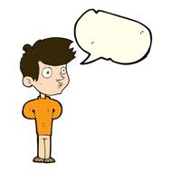 cartoon boy staring with speech bubble N10