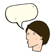 cartoon surprised face with speech bubble N7